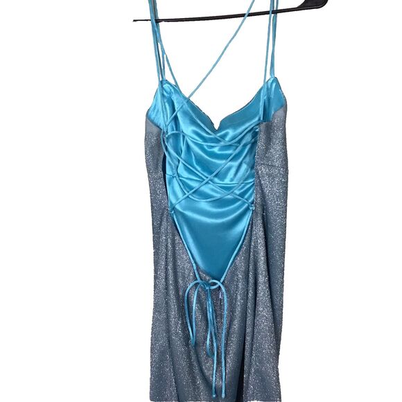 Sophia Thomas Iridescent Homecoming Dress Small Glitter Prom Formal Strappy READ - Picture 4 of 13